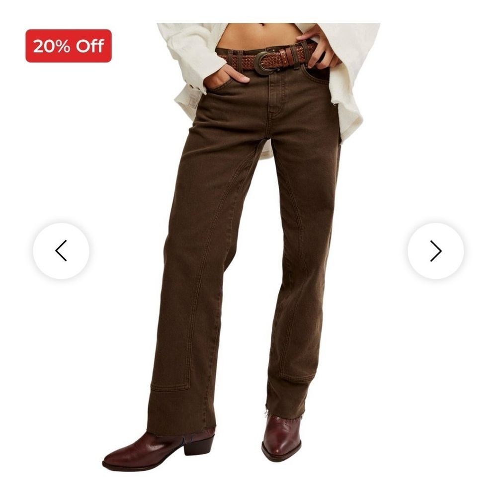 We The Free Chocolate Truffle Risk Taker High Rise Straight Leg Corduroy Pant 28